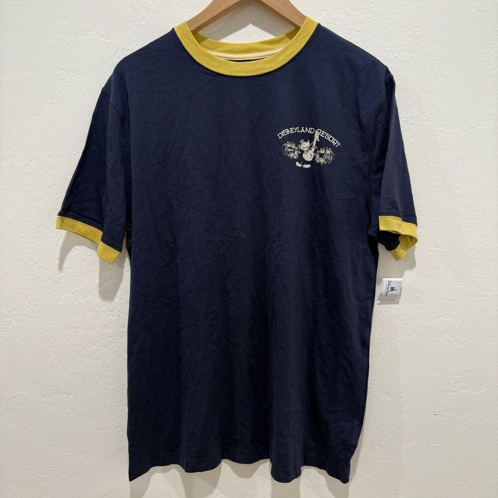 Disney Mens TShirt M Medium Blue Yellow Mickey Mouse Summer Tee Shirt New